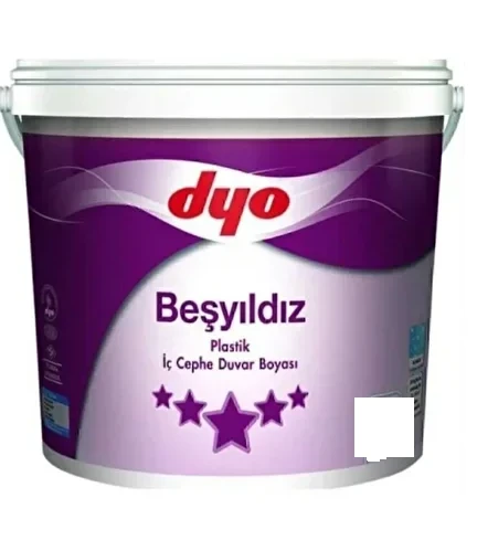 DYO 10KG BEŞYILDIZ PLASTİK İÇ CEPHE DUVAR BOYASI BEYAZ ürün görseli 1