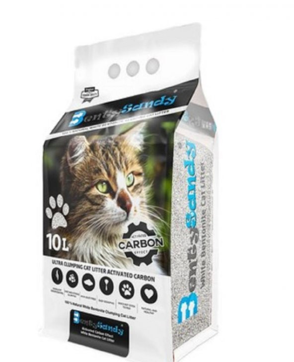 Bentysandy Aktif Karbonlu Bentonit Kedi Kumu 10 Lt ürün görseli 1