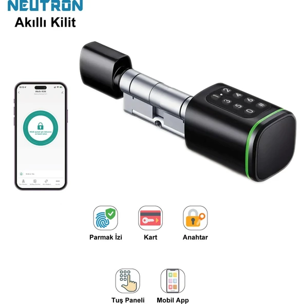 NEUTRON NTL-SC-02FKPB AKILLI KAPI KİLİDİ SİYAH ürün görseli 1