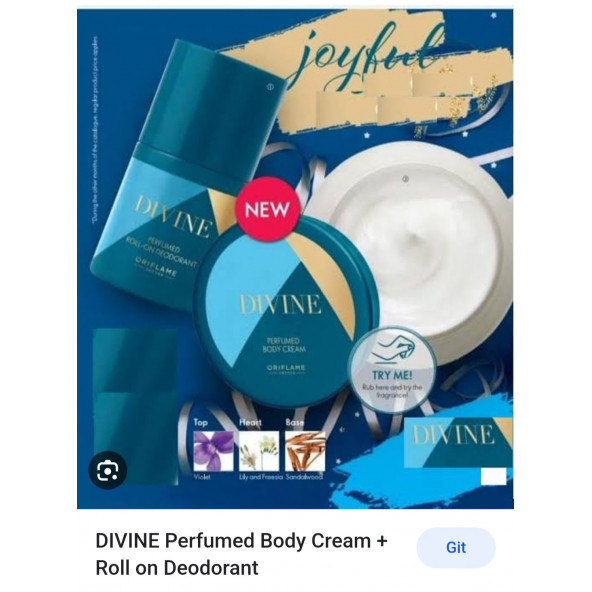 Divine Parfümlü Roll-on Deodorant  Divine Parfümlü Vücut Kremi Divine2liset ürün görseli 1