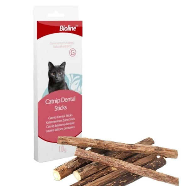 Bioline Kedi Tartar Önleyici Catnip Dental Sticks 5li ürün görseli 1