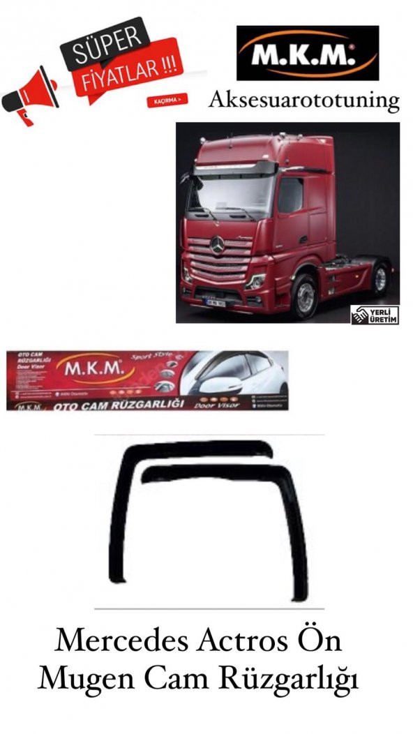 MERCEDES ACTROS KAMYON-TIR ON MUGEN CAM RÜZGARLIĞI ürün görseli 1