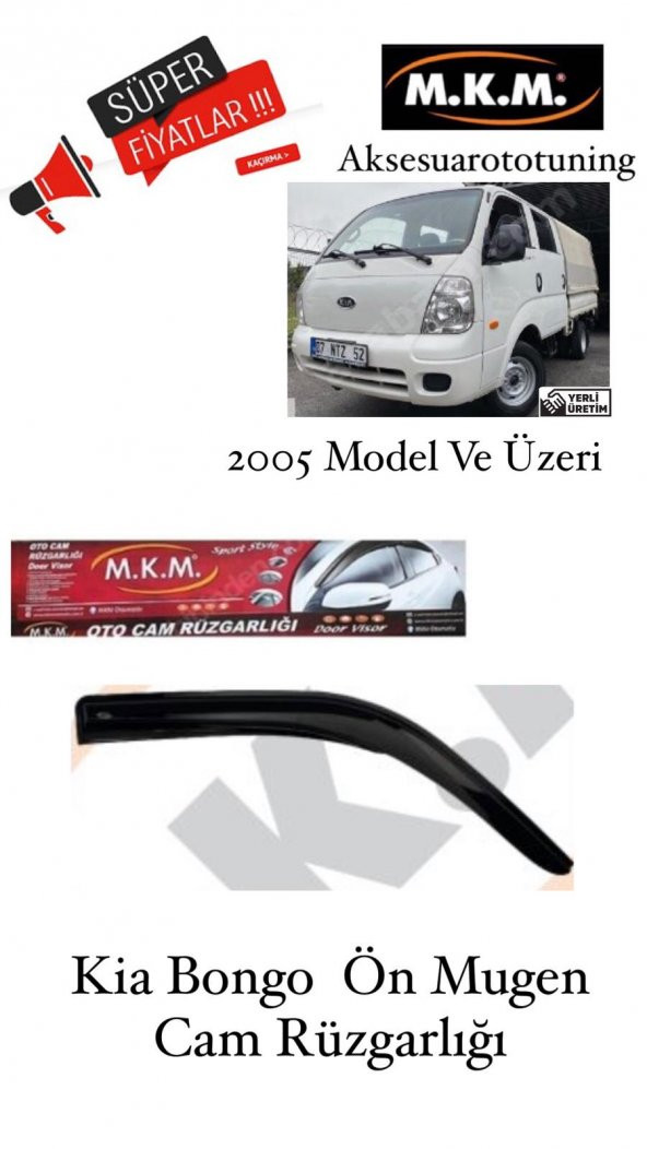 KİA BONGO KAMYONET 2005 VE ÜZERİ MODEL ÖN MUGEN CAM RÜZGARLIĞI ürün görseli 1