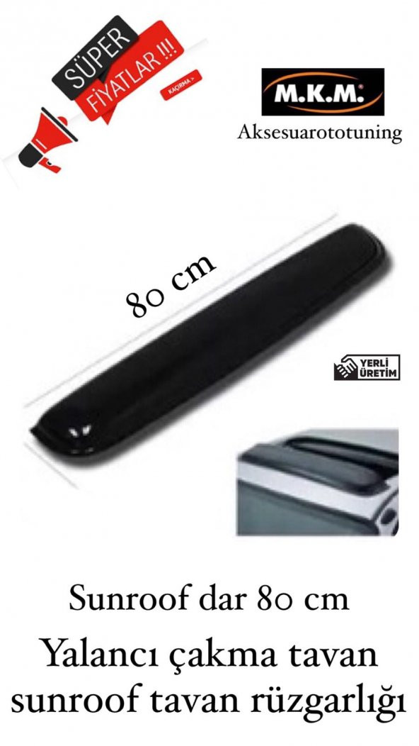 YALANCI TAVAN SUNROOF 80 CM TAVAN RÜZGARLIĞI ürün görseli 1