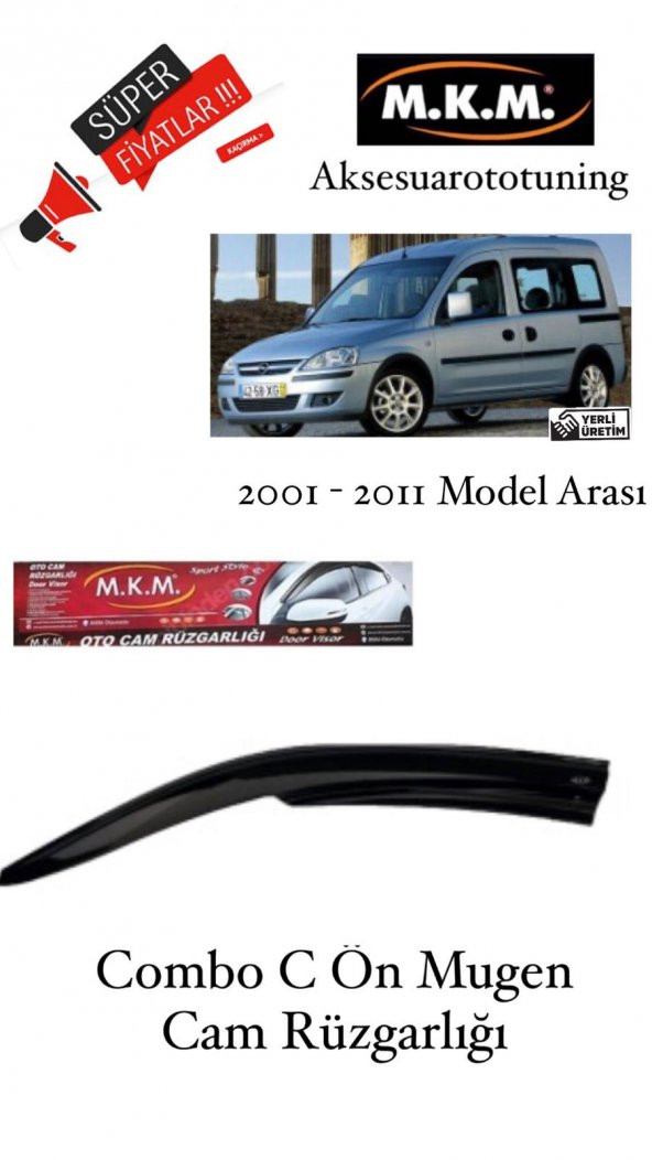 OPEL COMBO C 2001-2011 MODEL ÖN MUGEN CAM RÜZGARLIĞI ürün görseli 1