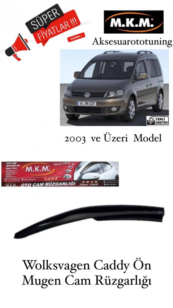WOLKSVAGEN CADDY 2003 VE ÜZERİ MODEL ÖN MUGEN CAM RÜZGARLIĞI ürün görseli 1