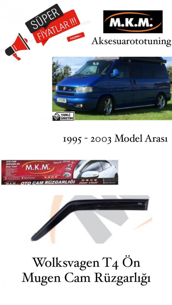 WOLKSVAGEN T4 1995 - 2003 MODEL ÖN MUGEN CAM RÜZGARLIĞI ürün görseli 1