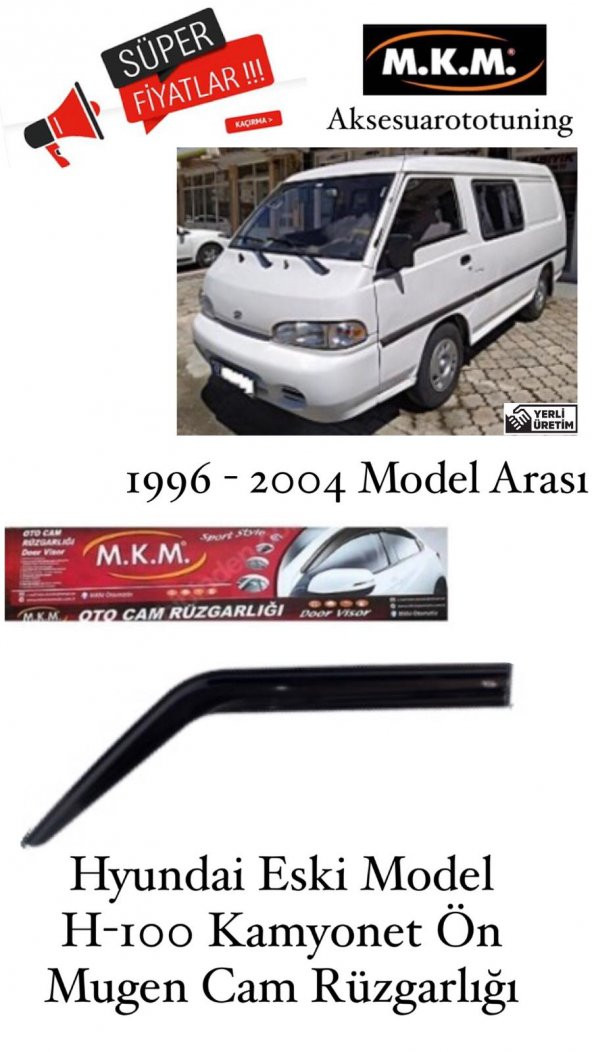 HYUNDAİ E.M. KAMYONET 1996-2004 MODEL ON MUGEN CAM RÜZGARLIĞI ürün görseli 1