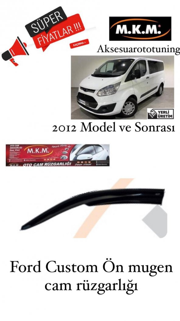 FORD CUSTOM 2012 VE UZERİ MODEL ARASI ÖN MUGEN CAM RUZGARLIGI ürün görseli 1