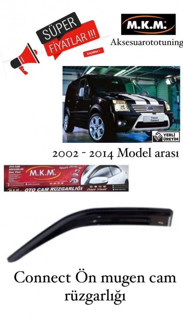 FORD CONNECT 2002 - 2014 MODEL ARASI ÖN MUGEN CAM RUZGARLIGI ürün görseli 1
