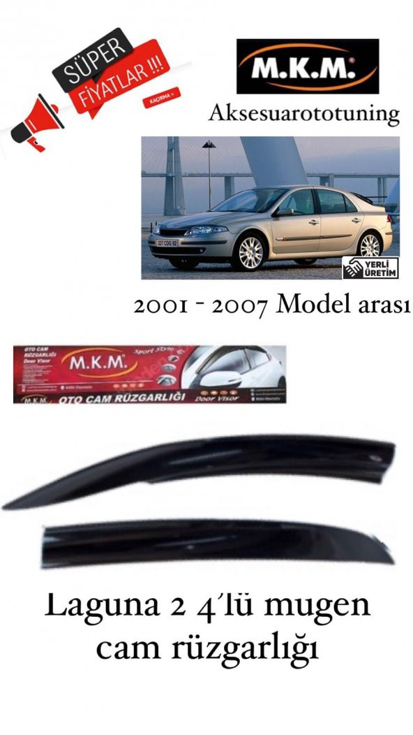 LAGUNA 2 2001-2007 MODEL ARASI 4LÜ MUGEN CAM RÜZGARLIGI ürün görseli 1