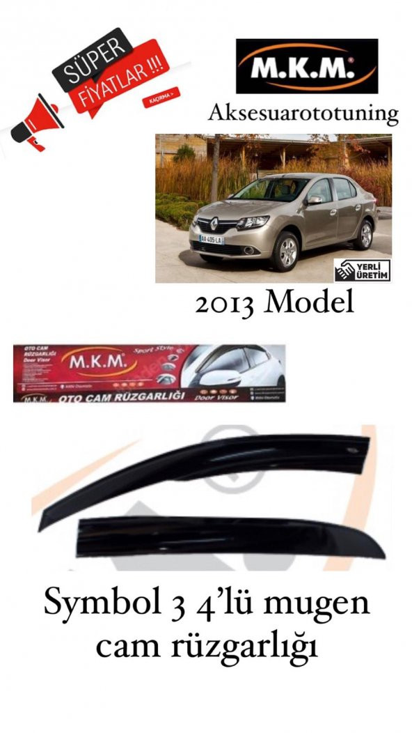 SYMBOL 3 2013 MODEL 4LÜ MUGEN CAM RÜZGARLIGI ürün görseli 1