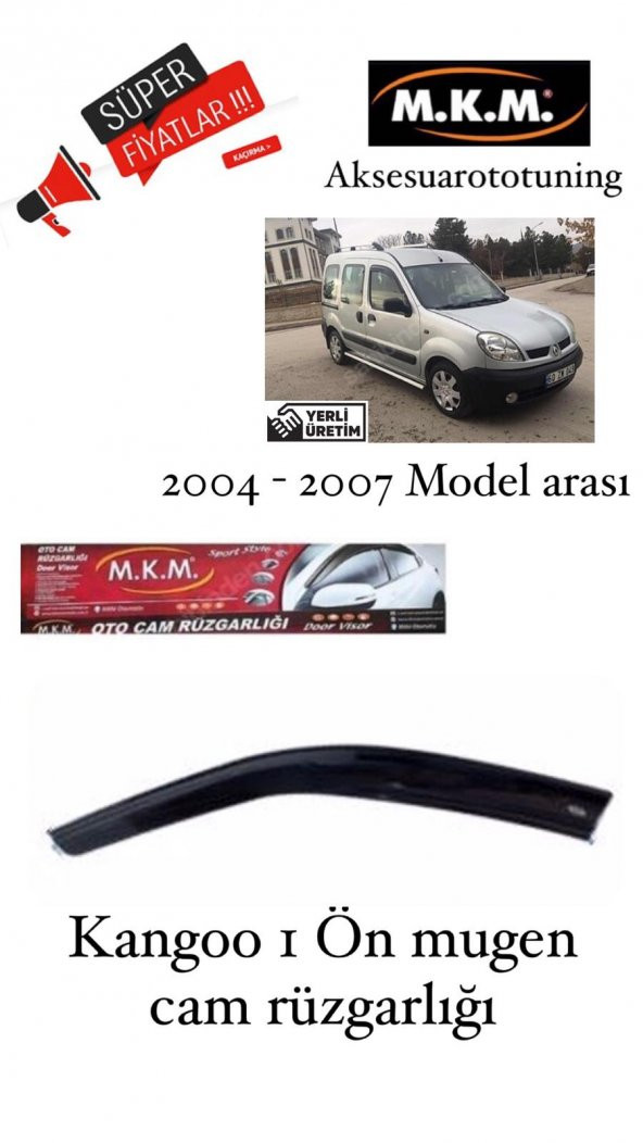 KANGOO 1 2004-2007 MODEL ARASI ÖN MUGEN CAM RÜZGARLIGI ürün görseli 1