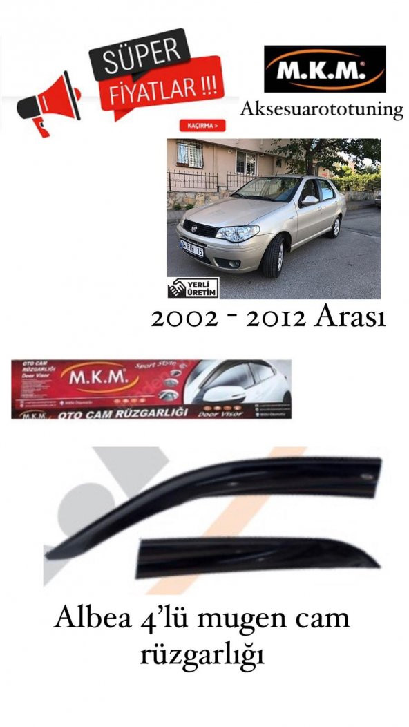 ALBEA 2002 - 2012 4LÜ MUGEN CAM RÜZGARLIĞI ürün görseli 1
