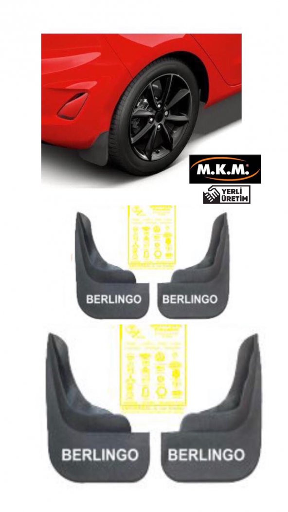 BERLINGO 4 LÜ PAÇALIK ÇAMURLUK TOZLUK ürün görseli 1