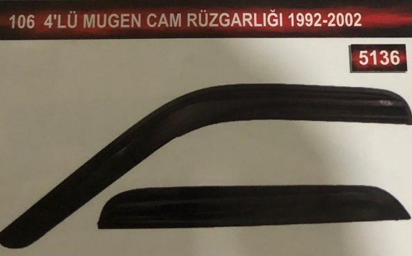 Peugeot 106 4lü Mugen Cam Rüzgarlık Seti ürün görseli 1