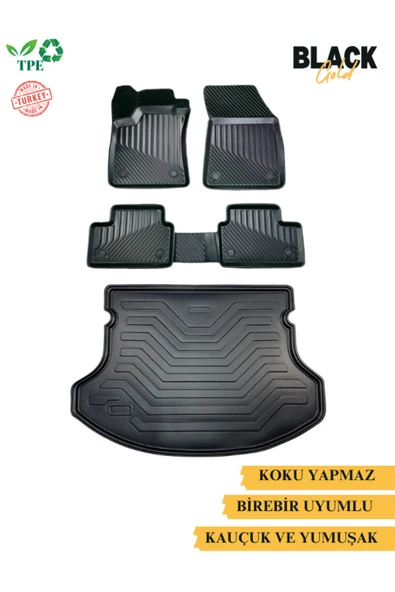 Black Gold Hyundai Bayon 3D Oto Paspas ve Bagaj Havuzu Araca Özel Set Ring ürün görseli 1
