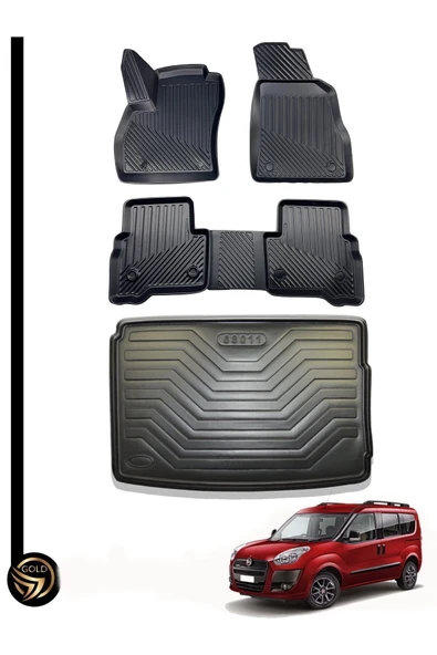 Leader Fiat Doblo 2 3d Havuzlu Paspas 2010-2020 Arası+bagaj Havuzu Ikili Set ürün görseli 1