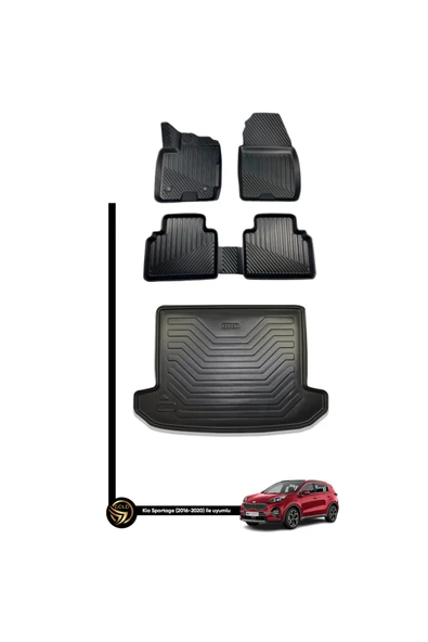 Leader Kia Sportage Yeni Kasa 3d Paspas 2016-2020 Arası+bagaj Havuzu 3d Ikili Set ürün görseli 1