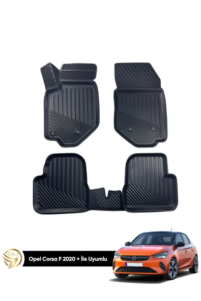 Black Gold Opel Corsa F 2019 Ile Uyumlu Kauçuk Lena 3d Havuzlu Paspas ürün görseli 1