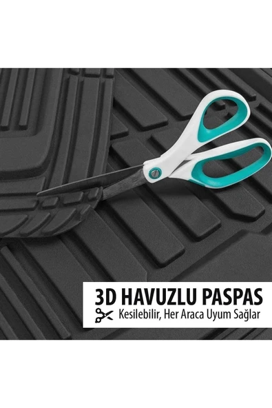 HLP Ford C-max 2005-2010 3d Zebra Siyah Universal Paspas - Resim 2