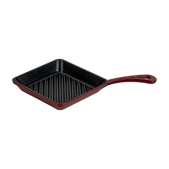 Lava Döküm Mini Kare Izgara Tava Döküm Demir Yekpare Saplı Ölçü 16x16cm. ürün görseli 1