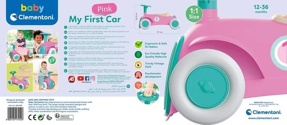 Baby Clementoni Ilk Klasik Arabam Pembe 17455 - Resim 7