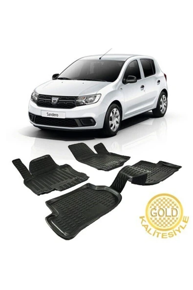 Gold Oto Aksesuar Dacia Sandero 3d Havuzlu Paspas 2008-2020 ürün görseli 1