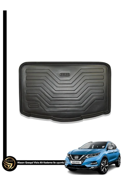 Gold Oto Aksesuar Nissan Qashqai 2014-2020 Visia ALT Kademe Kauçuk Elron Araca Özel Bagaj Havuzu ürün görseli 1
