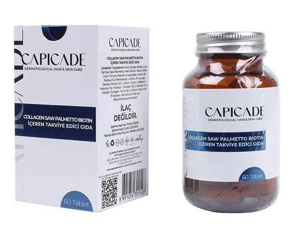 Capicade Collagen Saw Palmetto Biotin İçeren Takviye Edici Gıda 60 Tablet ürün görseli 1