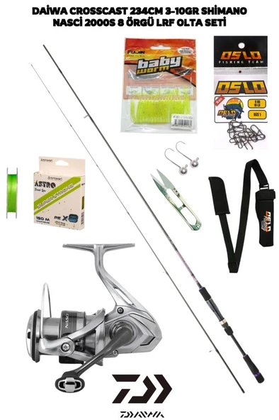 Daiwa Crosscast 234cm 3-10gr Shimano Nasci 2000S 8 Örgü LRF Olta Seti ürün görseli 1