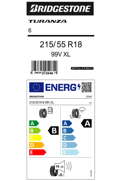 Bridgestone 215/55R18 99V Xl Turanza 6 Ev (4X4-Suv) Yaz Lastiği (Üretim Yılı:2025) ürün görseli 1
