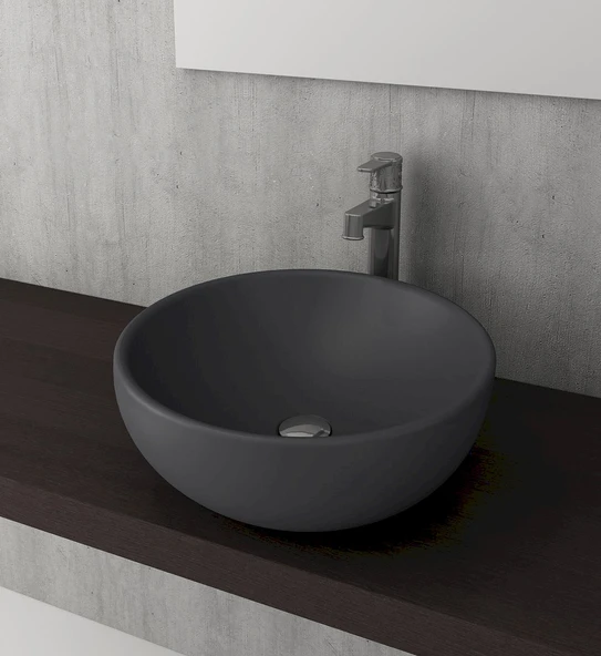 Bocchi VENEZIA ÇANAK LAVABO 45 CM MAT ANTRASİT 1119-020-0125 ürün görseli 1