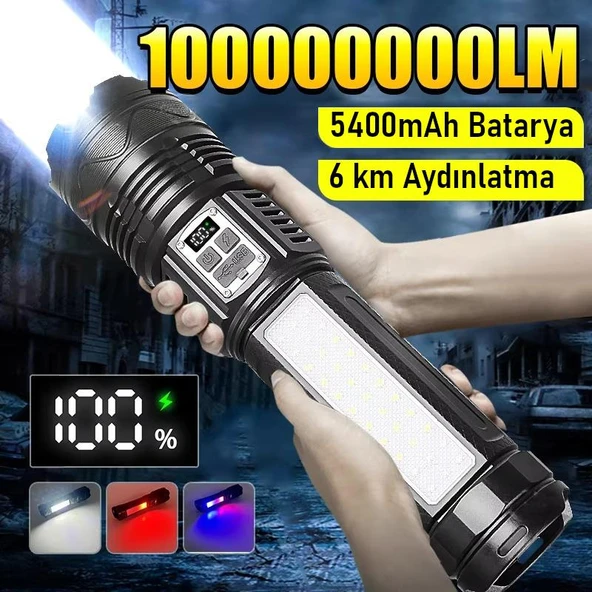 Valkyrie Şarjlı El Feneri 5400mAh 30W 9 Mod Powerbank Özellikli 6KM Aydınlatma ürün görseli 1