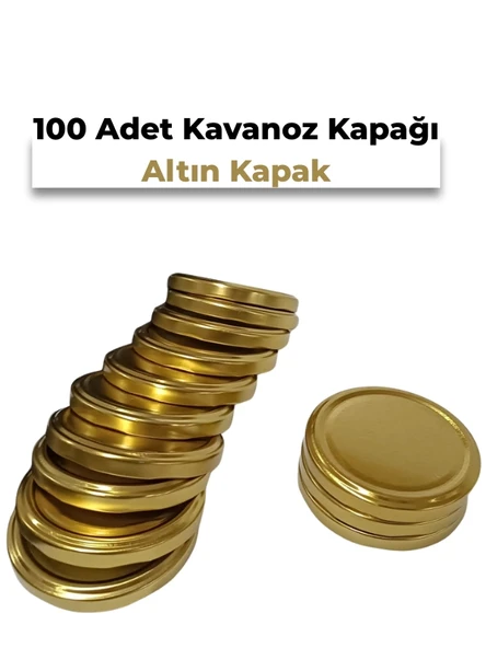 Konserve Kavanoz Kapağı 100 Adet 82mm Altın Kapak ürün görseli 1