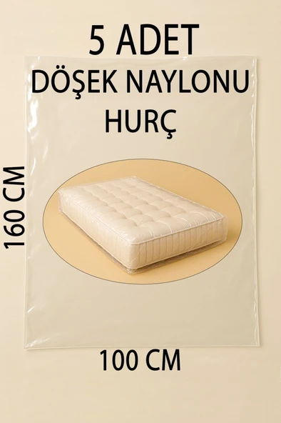 5 Adet 160cm×100cm Şeffaf Naylon Taşınma Saklama Döşek Naylonu Torbası Hurç ürün görseli 1