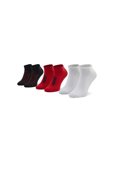 Puma Graphıc Sneaker 3P Unisex Çorap 907988-04 White-Black-Red ürün görseli 1