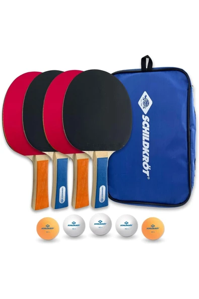 DONIC Hobby Set Masa Tenisi Seti ( 4 Raket + 5 Top + Taşıma Çantası) ürün görseli 1