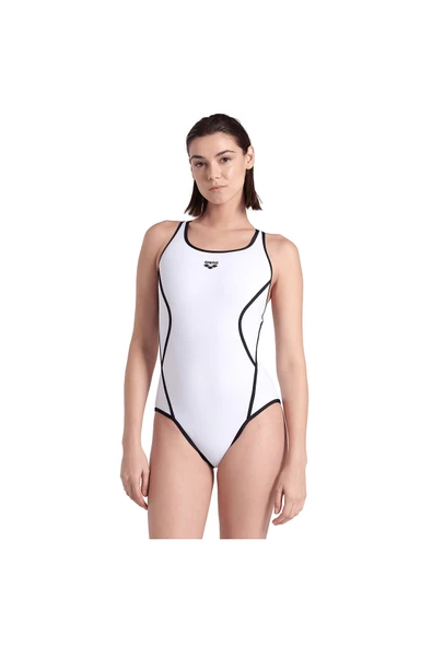ARENA Profile Swimsuitalyv Back Kadın Beyaz Yüzücü Mayosu 006643150 ürün görseli 1