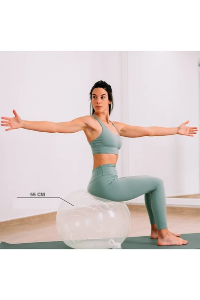 Pacific Sport Pacific Şeffaf Pilates Topu 55cm + Pompa ürün görseli 1