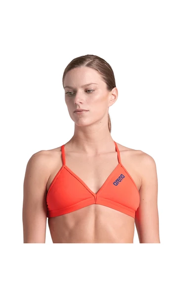 ARENA Team Swim Top Tie Back Solid Kadın Pembe Yüzücü Bikini Üstü 004768300 ürün görseli 1