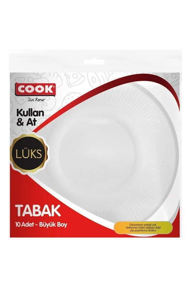 COOK Lüks Plastik Tabak Orta Boy 10 Adet ürün görseli 1