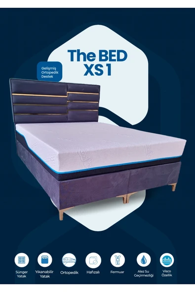 MEG'A Bedding Meg'a The Bed XS1 Yaysız Sünger Yatak Fermuarlı Yıkanabilir Kılıflı Ortopedik Visco Yatak ürün görseli 1