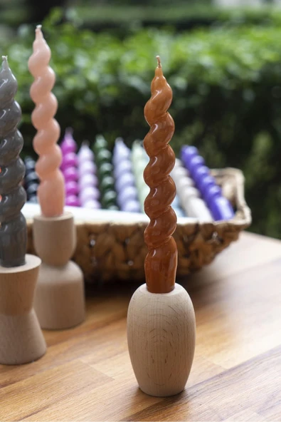 Spiral Taba Şamdan Mum 17 Cm ürün görseli 1