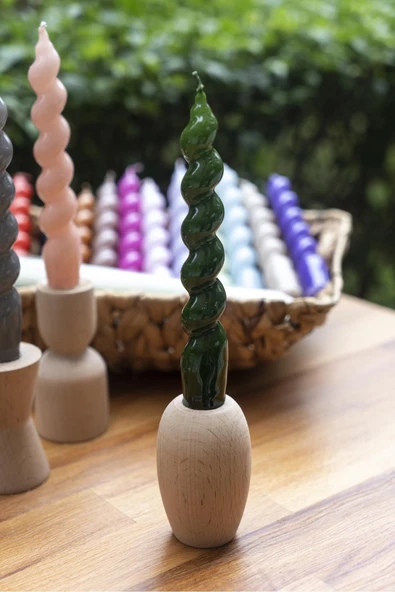 Spiral Yeşil Şamdan Mum ürün görseli 1
