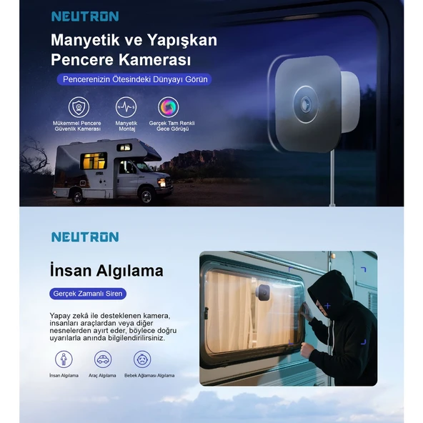 NEUTRON NTL-IP15GS-3MP 3MP Wİ-Fİ IP PENCERE KAMERASI ürün görseli 1