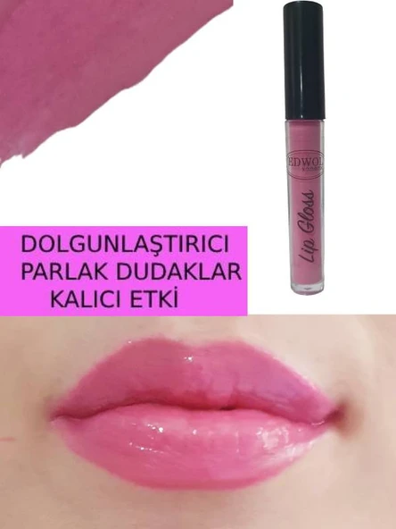 Make Up Likit Işıldayan Dolgunlaştırıcı Parlak Lip Gloss Pembe Ruj ürün görseli 1