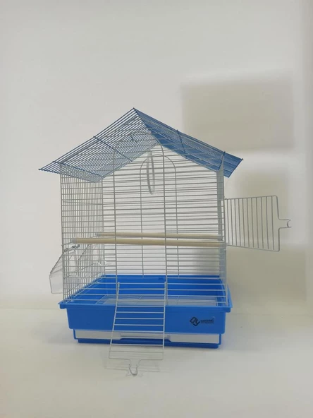 Dayang İki Kapılı Çatılı Kuş Kafesi 35x28x46 cm Mavi ürün görseli 1