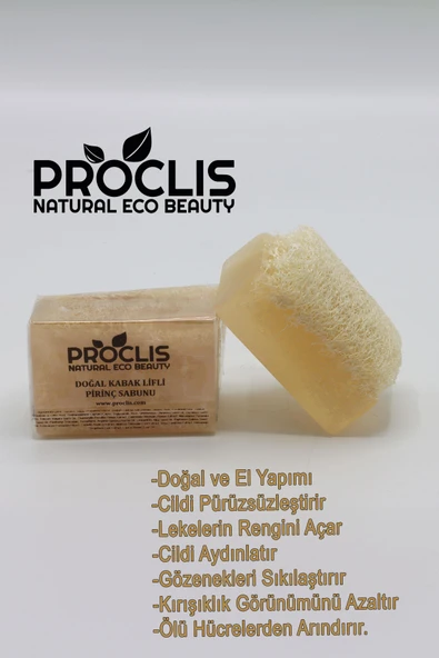 Proclis Doğal Kabak Lifli Pirinç Özlü Doğal Sabun 130 gr ürün görseli 1