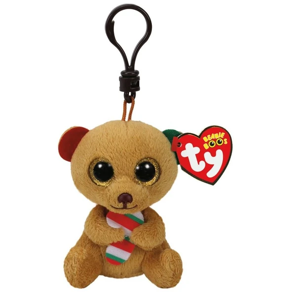 PARAPLY TY Bella - Brown Bear W/Candy Cane Peluş Anahtarlık Kız Erkek Çocuk Oyuncak Eğitici Oyuncaklar ürün görseli 1